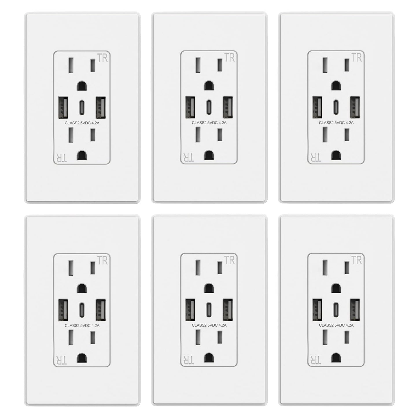 ELEGRP USB-C Wall Outlets - 3-Port Charging Solution for Home