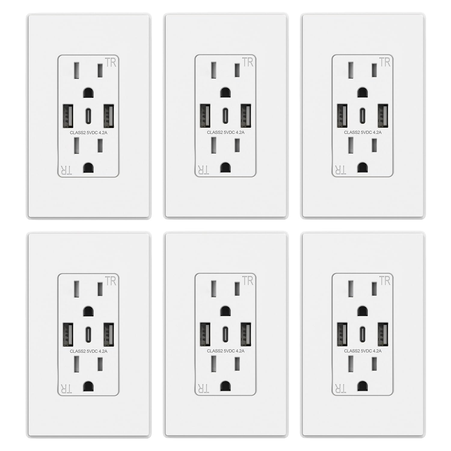ELEGRP USB-C Wall Outlets - 3-Port Charging Solution for Home