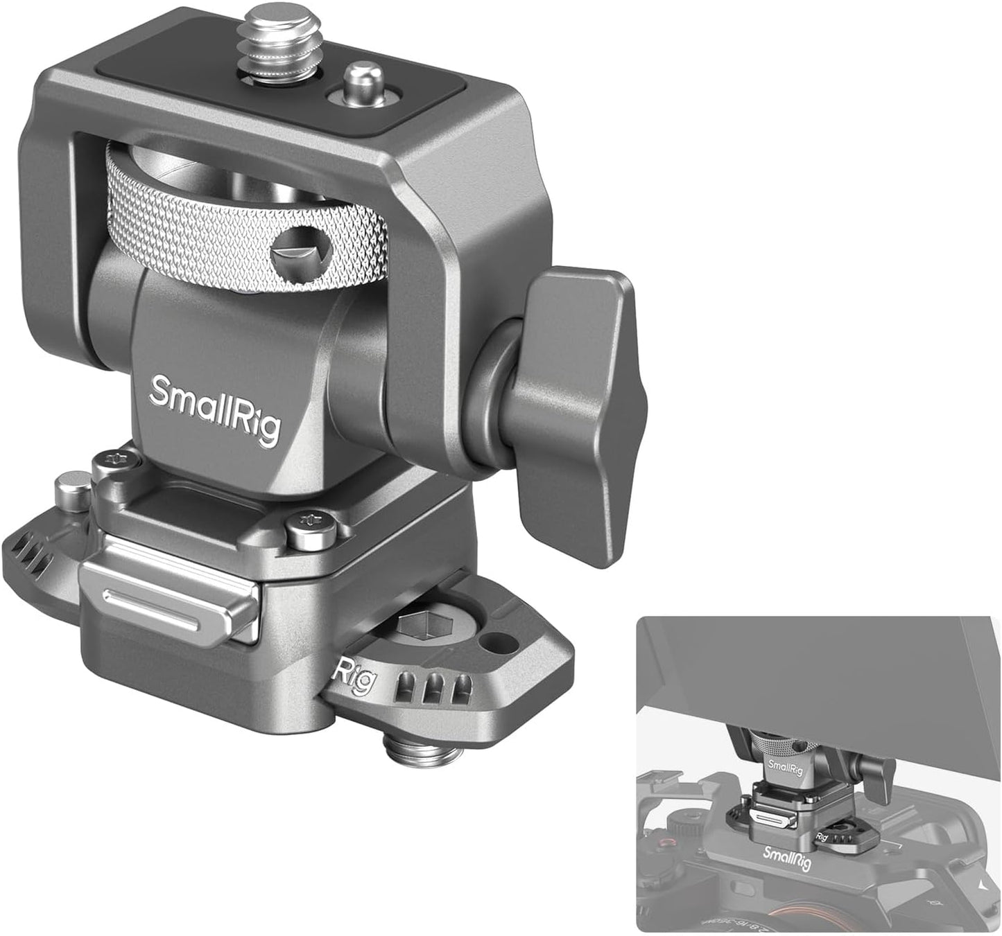 Quick Release Camera Monitor Mount with 360 Swivel & 160 Tilt