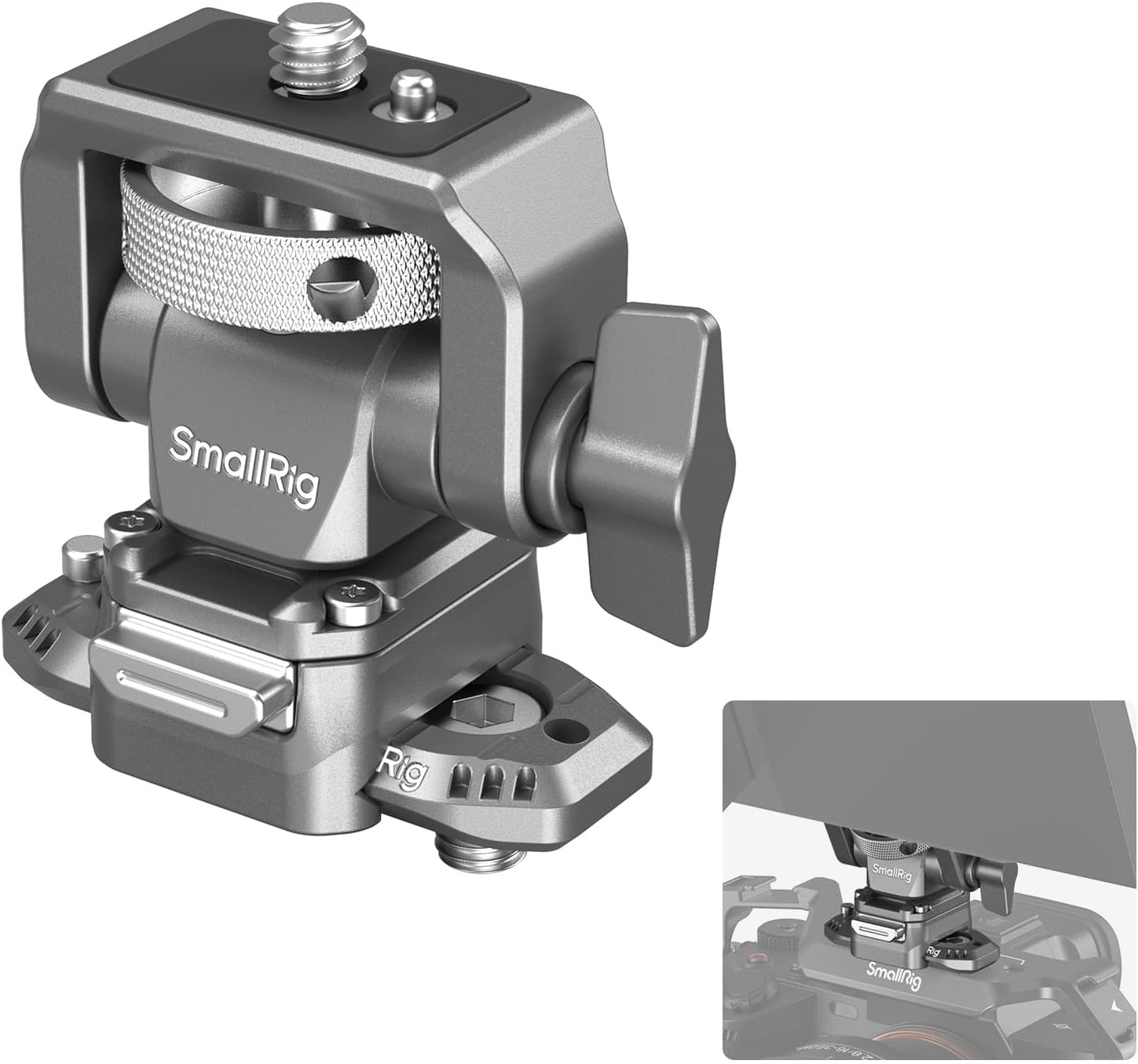 Quick Release Camera Monitor Mount with 360 Swivel & 160 Tilt