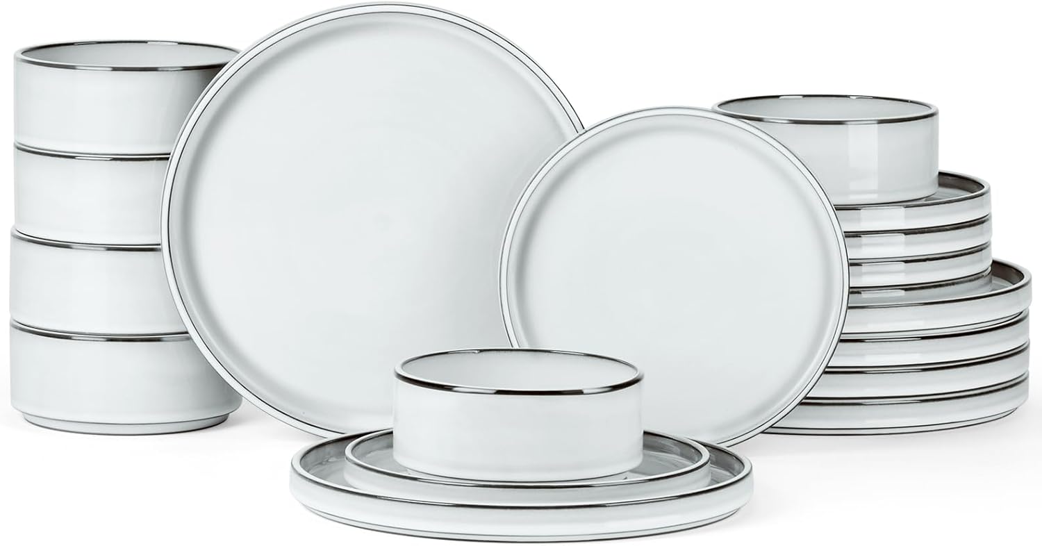 Onader Ceramic Dinnerware Sets for 6 - Elegant 18-Piece Set