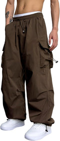 Flat Pocket Parachute Pants for Men Baggy Cargo Trousers - Y2K Street