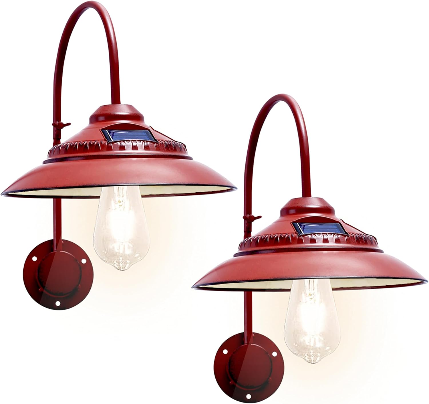 Goodeco Solar Barn Lights Outdoor - Rustic Vintage Wall Lights