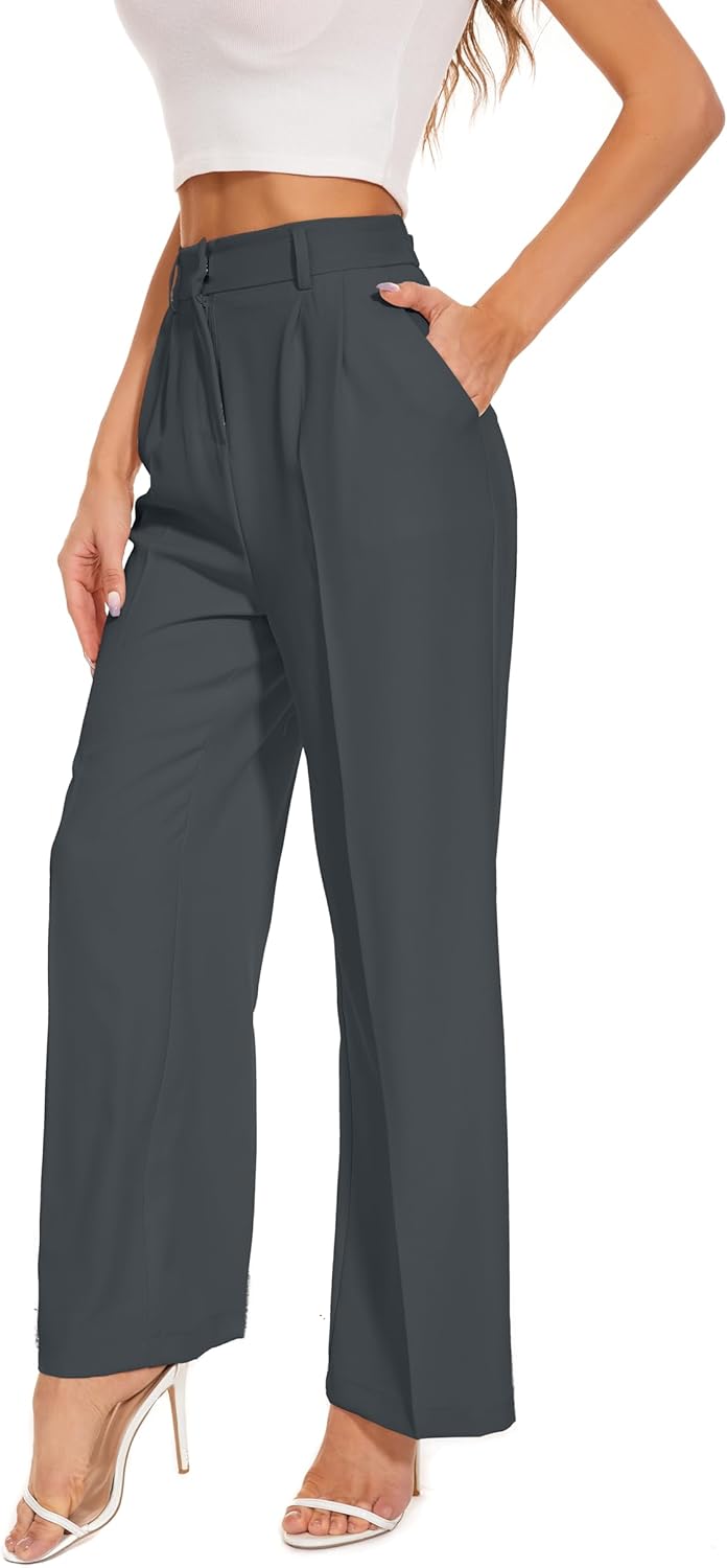 Wide Leg Pants for Women - High Elastic Waist Business Trousers
