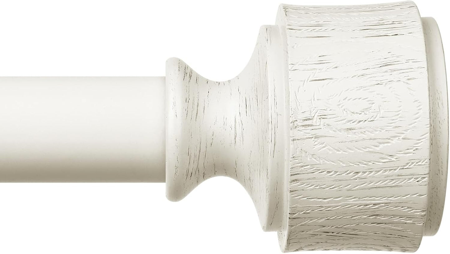 Antique White Curtain Rod for Windows 72 to 144 Inch Adjustable