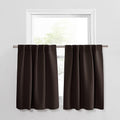 PONY DANCE Brown Valance Set - Light Block Small Panels for Home Decor, 42x36, 2 Pcs