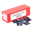 10PCS 12x12x1.5mm DLC Coated Carbide Inserts Cutters - Reversible