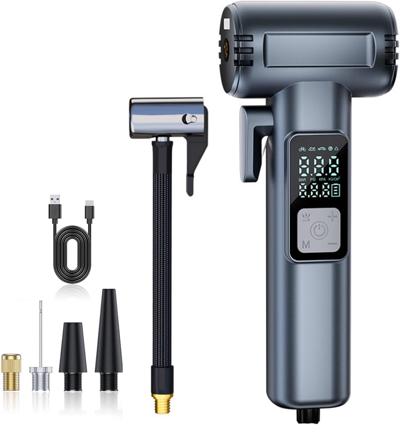 LEKILV Portable Air Compressor - Fast Inflate, Auto Shut Off, LED Light