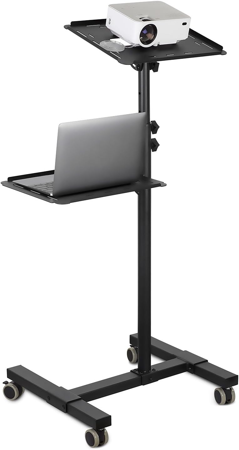 Height Adjustable Rolling Cart for Laptop & Projector