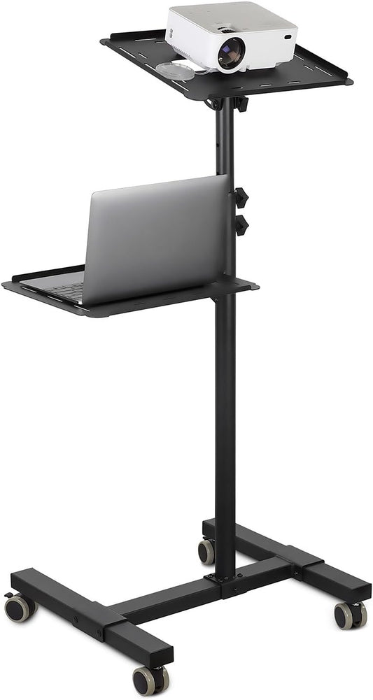 Height Adjustable Rolling Cart for Laptop & Projector