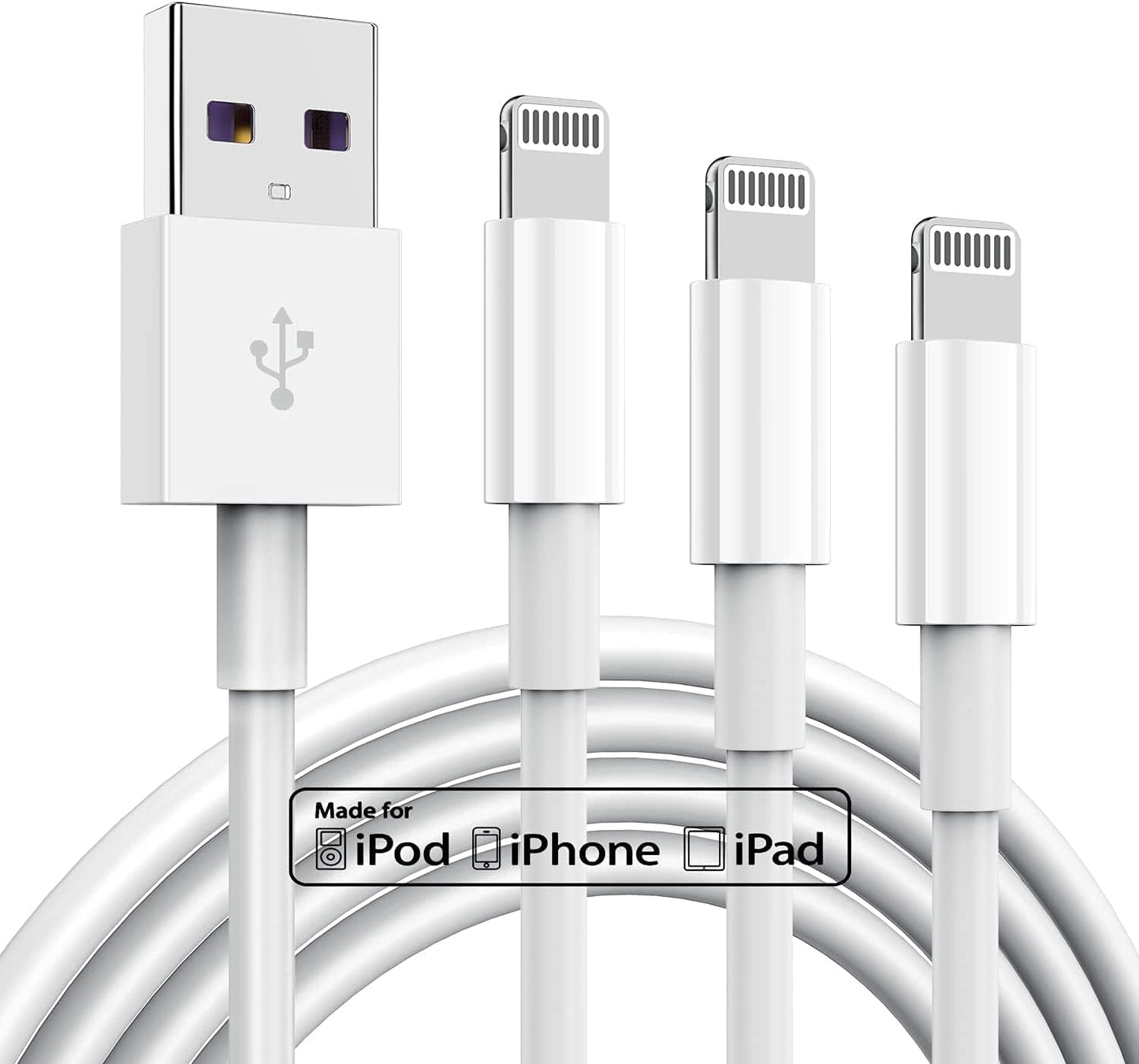 Fast Charge iPhone with 10ft Lightning Cable Trio by TUMABER