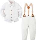 Boys Cotton Linen Suit Formal Set 3 Months - 9 Years - 5 Piece Toddler