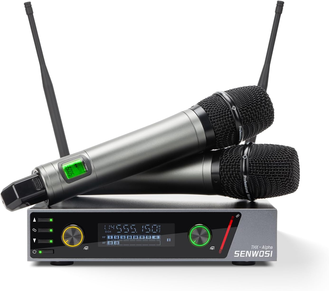 Dual-Channel UHF Wireless Microphone System for Live Events