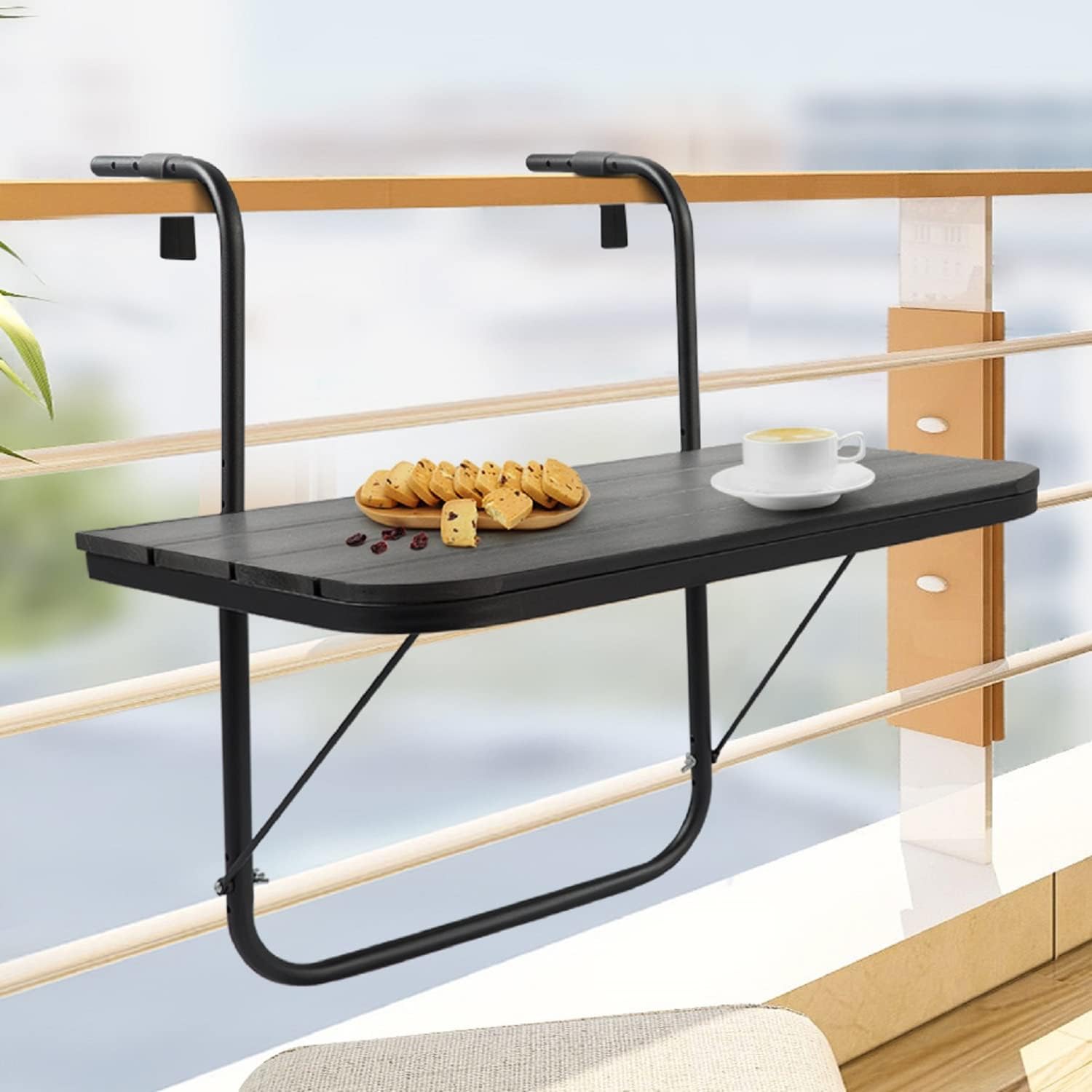 Balcony Table Hanging Deck Railing Table for Outdoor Spaces
