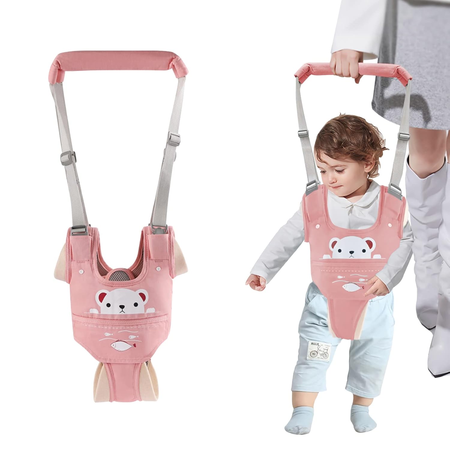 Pink Baby Walker Harness by Huifen - Toddler Learning Aid