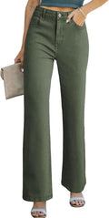 Sidefeel Women's Wide Leg Jeans High Waisted Medium Blue Vintage Look