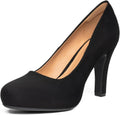 Trary Women's Heels in Black White Brown Nude - 3.2in Closed Round Toe
