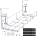 Under Desk Cable Management Tray 15.7in - No Drill Clamp Mount