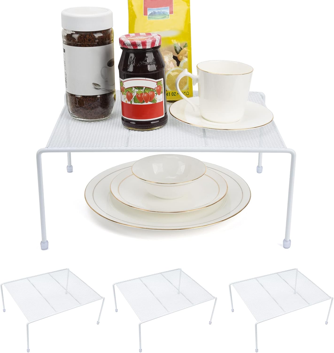 Set of 4 Mesh Kitchen Shelves for Organized Storage Solutions