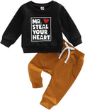 Toddler Baby Boy Valentines Day Outfit MR STEAL MY HEART Crewneck Set