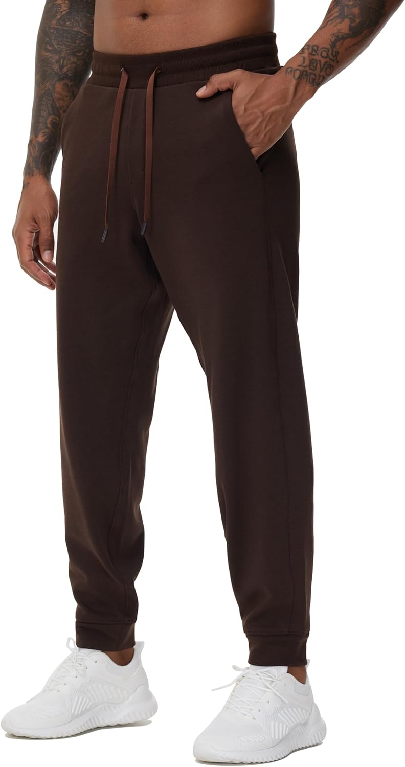 Fleece Joggers for Men with Deep Pockets and Adjustable Fit