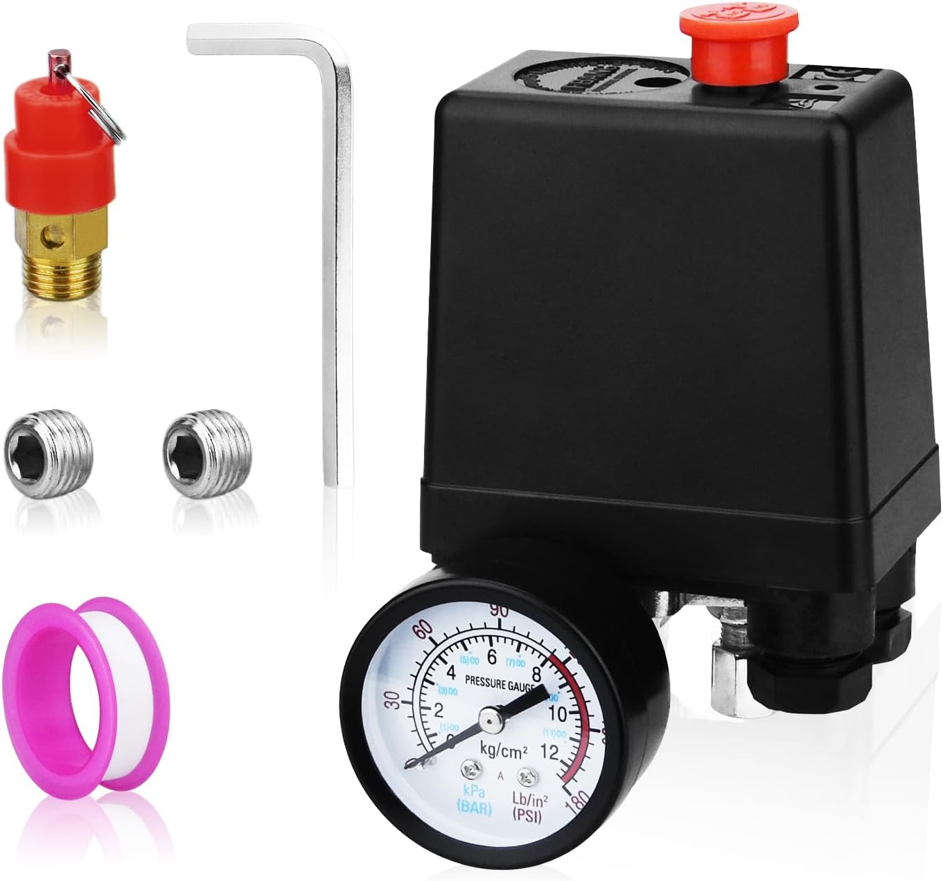 FBANG Air Compressor Switch Valve with Large Gauge
