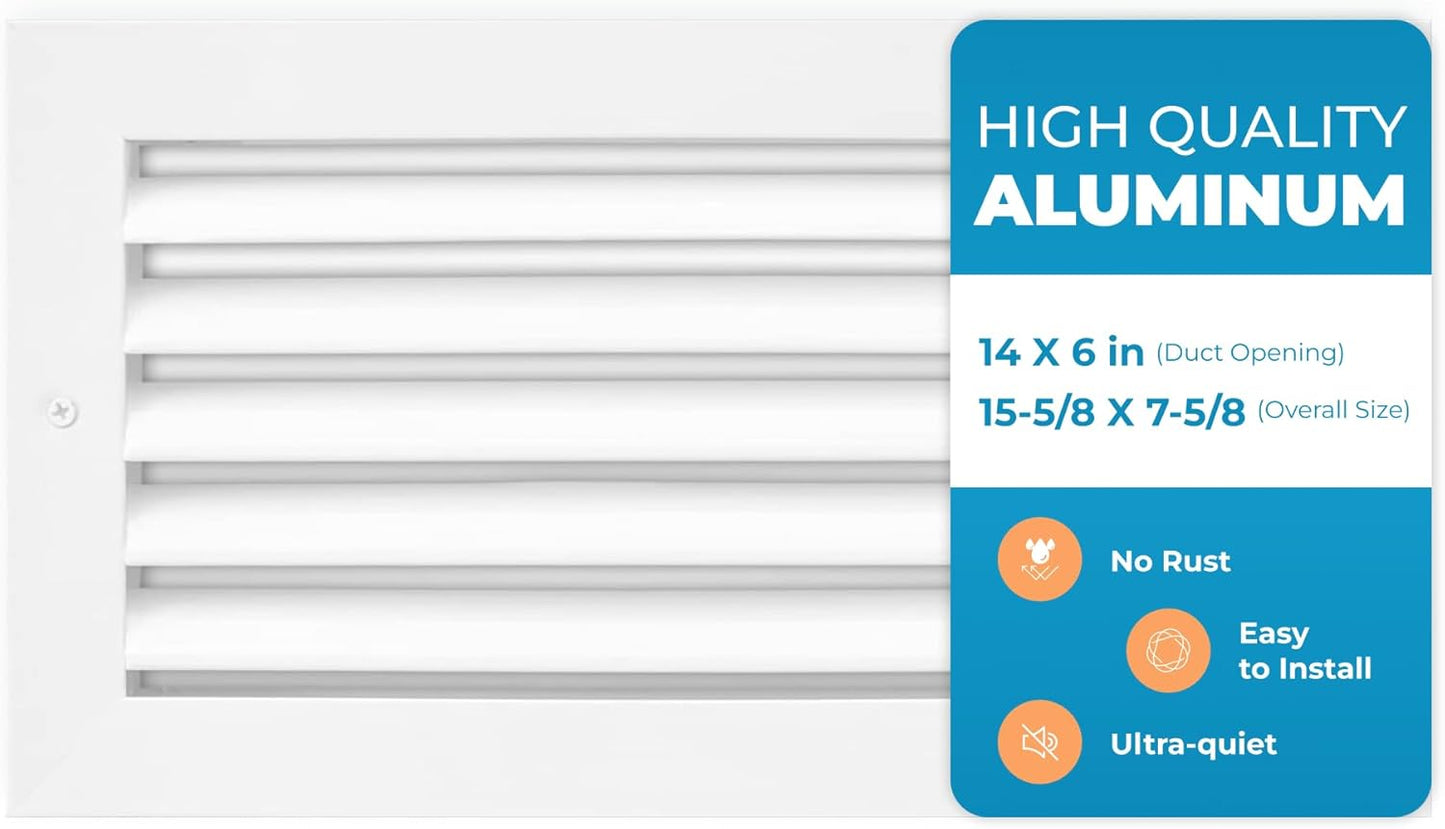Rustproof 14x6 Aluminum Vent Cover for Quiet Airflow Solutions