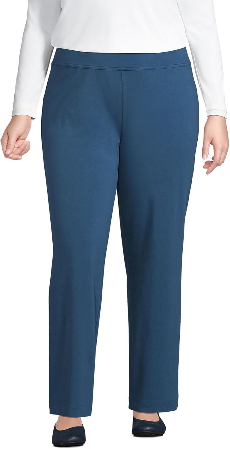 Lands' End Starfish Mid Rise Straight Leg Pants for Comfort