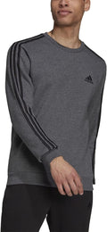 adidas Men's Essentials 3-Stripes Fleece Sweatshirt for Men - Soft