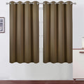 LEMOMO Brown Blackout Curtains 66 x 63 in - Thermal Room Darkening