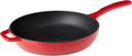 Lodge Enameled Cast Iron Skillet 11in, Red - Even Heat for Serving