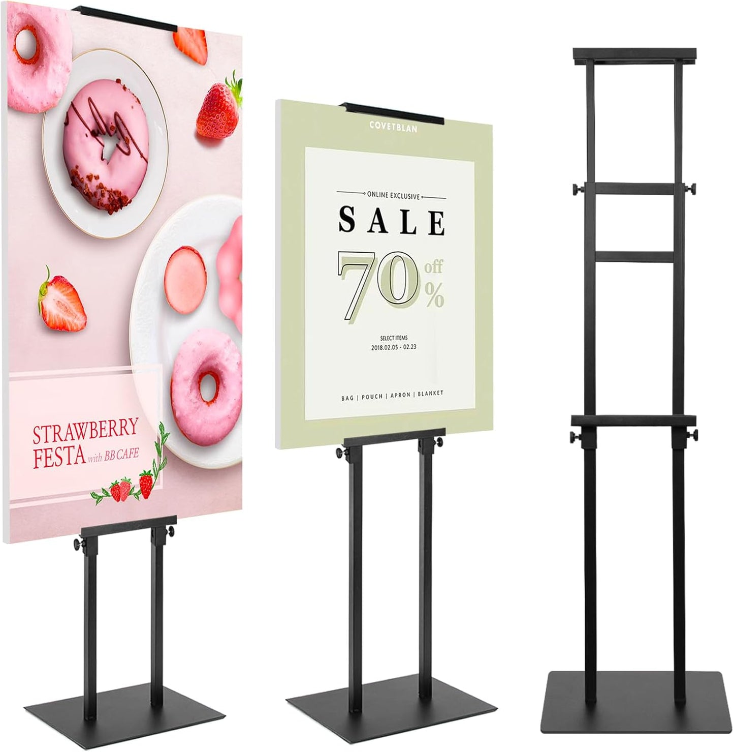 Heavy Duty Poster Stand for Outdoor Display, Adjustable Height
