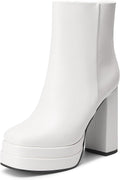 Women's Platform Gogo Ankle Boots High Chunky Heels - Y2K Comfort