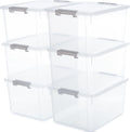 Citylife 6 Pack 32 QT Plastic Storage Bins with Lids - Stackable