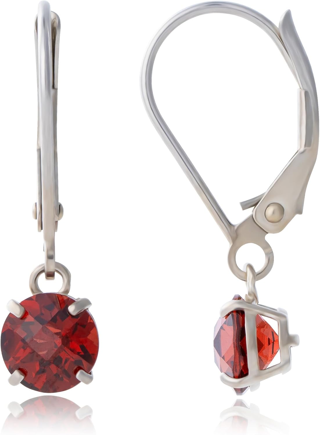 925 Sterling Silver Gemstone Earrings for Women - Garnet Dangle