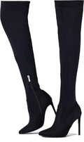 Over the Knee Thigh High Boots 4.3in Stilettos - Sleek Stretch Suede