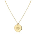 Handmade Gold Virgo Zodiac Charm Necklace - 18 in with Extender
