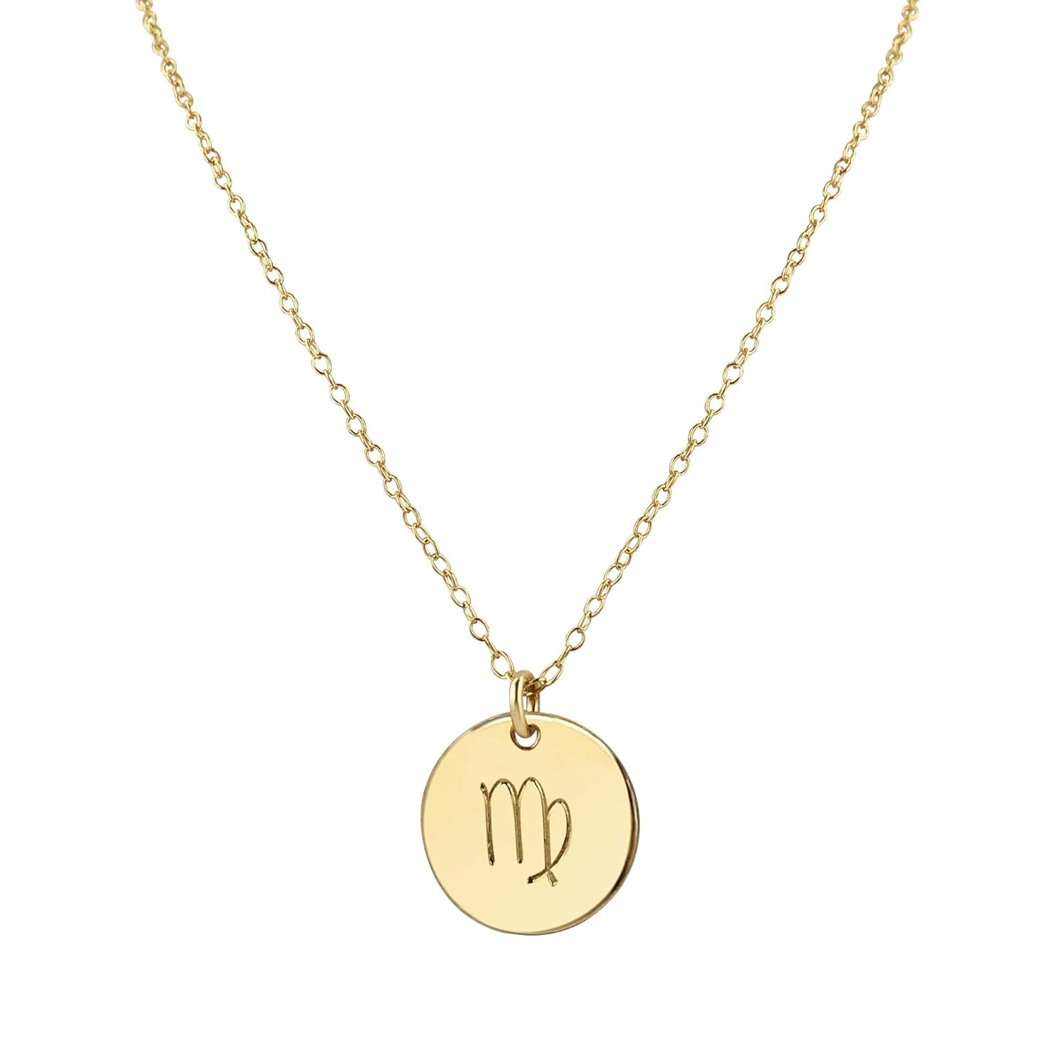 Handmade Gold Virgo Zodiac Charm Necklace for Astrology Lovers