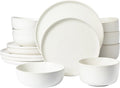 James Street Stoneware Matte Reactive Double Bowl Dinnerware Set - Sea