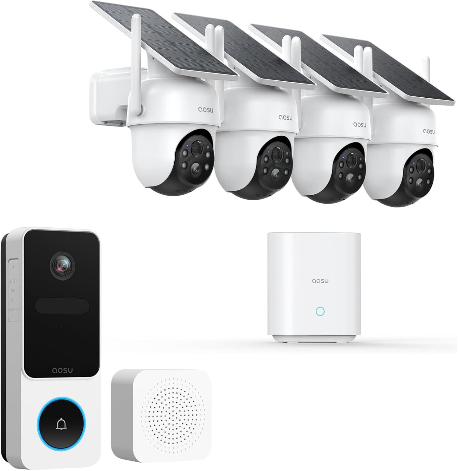 AOSU Wireless Security Cam Kit - Intelligent Alerts