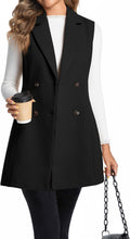 Long Vest Sleeveless Tweed Blazer for Women - Chic Workwear