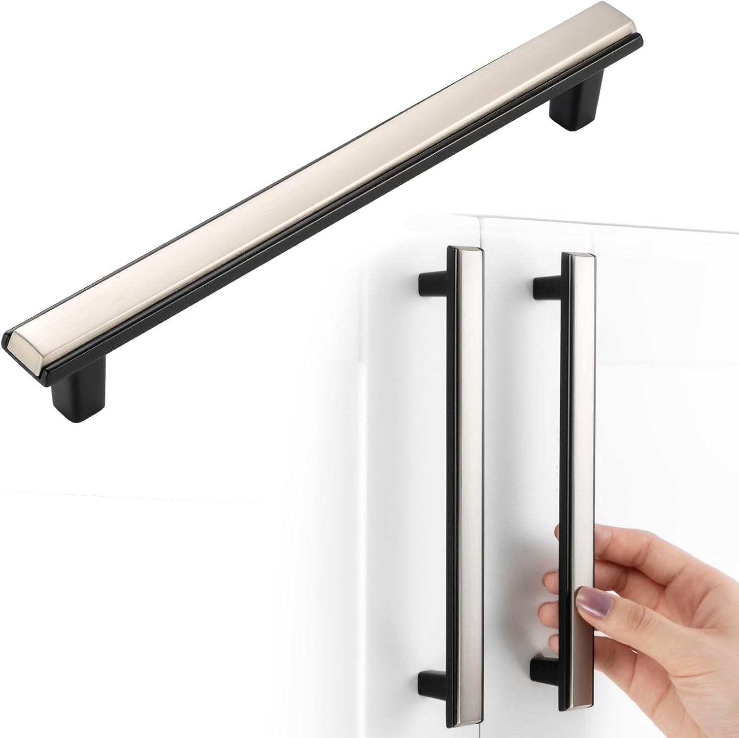 Nickel and Black Cabinet Pulls for Stylish Home Decor