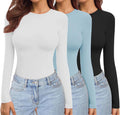 Ekouaer Womens Long Sleeve Crew Neck Underscrubs 3 Pack - Soft Fit