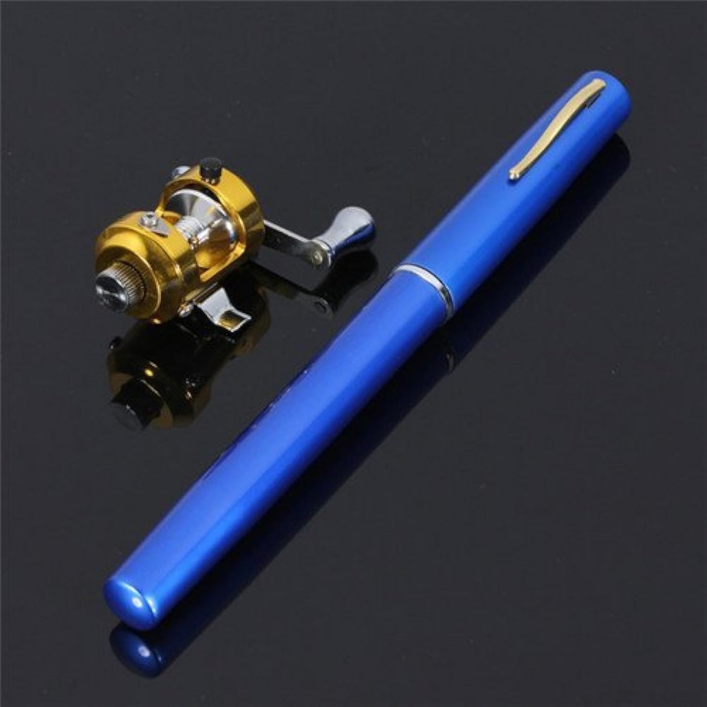 Pocket-Sized Mini Fishing Rod - Ideal Gift! (Blue)