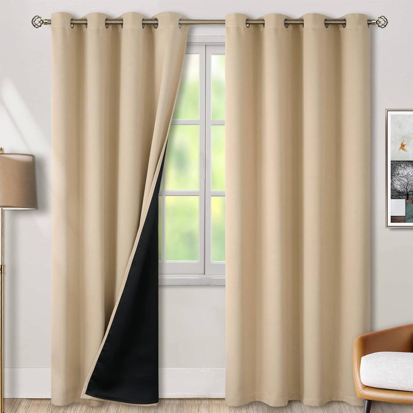 BGment Thermal Insulated Blackout Curtains for Bedroom Privacy