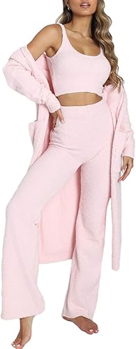Fixmatti Women's Fuzzy 3 Piece Sweatsuit for Cozy Comfort