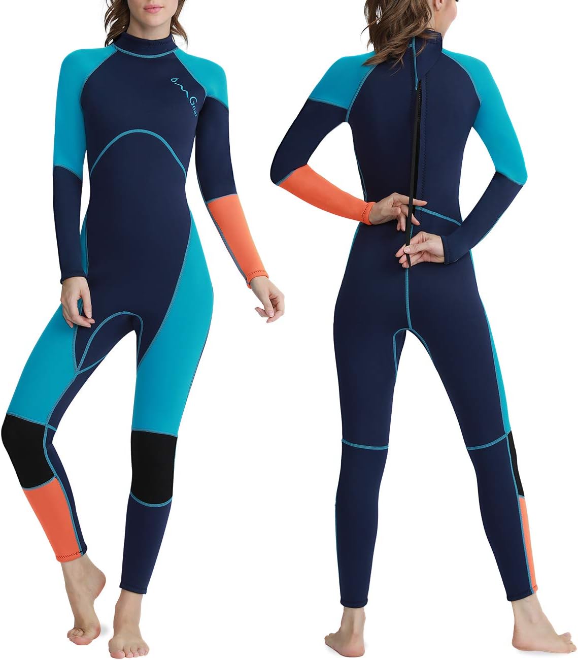 OMGear 3mm Neoprene Full Body Wetsuit for Scuba Diving & Surfing