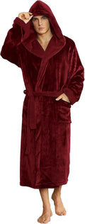 Soft Hooded Fleece Bathrobe for Men by U2SKIIN for Relaxation