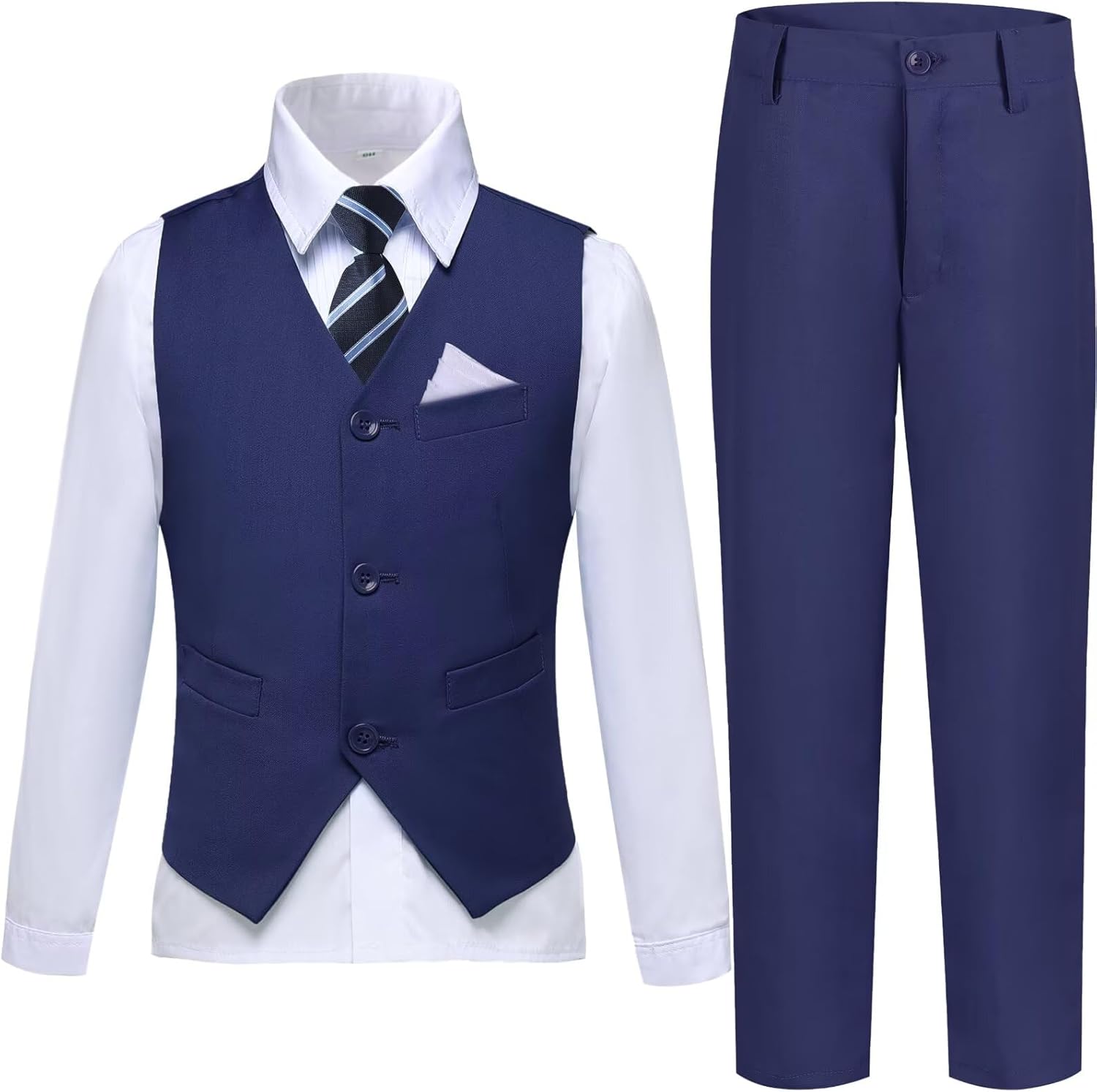 Boys Suit Formal Dress Pants Vest Suit Set for Special Events