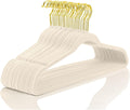 MIZGI Premium Velvet Hangers Pack 60 Pcs Heavyduty - Space Saving Gold